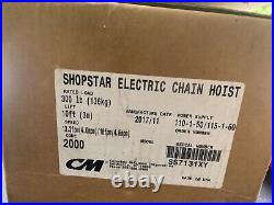 CM ShopStar 300lb Electric Chain Hoist 10' lift 120V Single Phase New