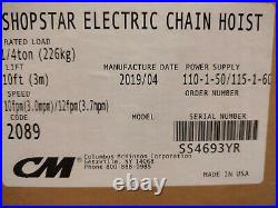 CM Shopstar Electric Chain Hoist 1/4 Ton