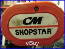 CM Shopstar Electric Chain Hoist Fall Lift 110 Volt 1 Phase 8 FPM