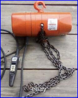 CM Valustar 1/2 Ton electric chain hoist, Model WF, 115 volt, 10 lift chain