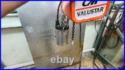 CM Valustar Chain Hoist 1/4 Ton WB 15 ft Lift 5 ft pendant 16 FPM 240/460V 3 ph