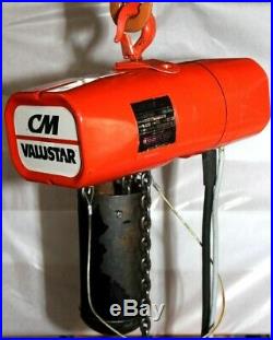 CM Valustar Electric Chain Hoist 1/2 TON 15 FT Lift Model WF withChain Container