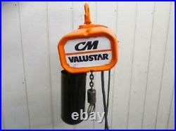 CM Valustar Model WF Electric Chain Hoist 1/2 Ton 1000 Lbs 1 PH 115v 10' Lift