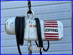 COFFING 1/2 Ton Electric Chain Hoist 15' Lift 8 FPM 3PH JF-863-1