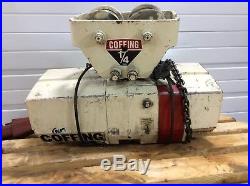 COFFING 1/4 Ton Electric Chain Hoist with Trolley 230V 460V 20ft Lift 927JG17