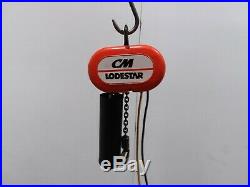 Cm Lodestar Model J 1/2 Ton Electric Chain Hoist 32fpm 110v 1ph 19' Lift