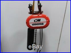 Cm Lodestar Model L 1 Ton Electric Chain Hoist 1Ph 120v 20' Lift 635 Trolley