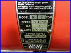Cm Lodestar Model R 2 Ton 4000lb Electric Chain Hoist 3Ph 18' Lift