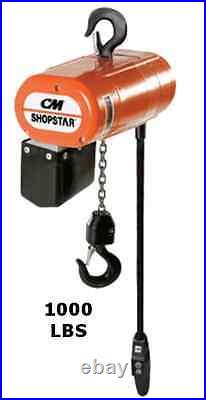 Cmco Shopstar Electric Chain Hoist 1000 Lb, Single Speed 12 Fpm, 3 Phase