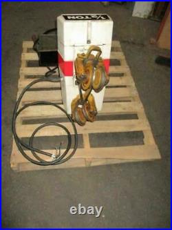 Coffing 1/2 Ton Electric Chain Hoist 230-460 VAC 3 Ph. Hook Suspended Used