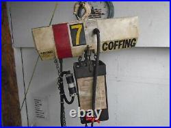 Coffing 1/2 Ton Electric Chain Hoist 230/460 Volt 3 Phase Tested Working