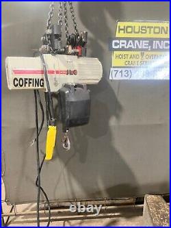 Coffing 1 Ton Electric Chain Hoist, Model JLC2016, 16 FT Lift, 230/460-3-60V