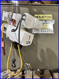 Coffing 1 Ton Electric Chain Hoist with Motorized Trolley, 13 ft lift, 230/460V