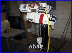 Coffing 2 Ton Electric Chain Hoist 25' Lift 230/460 Vac With Trolley And Pendant