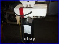 Coffing 2 Ton Electric Chain Hoist 25' Lift 230/460 Vac With Trolley And Pendant