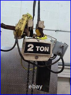 Coffing 2 Ton Electric Chain Hoist EC-4006 Power Trolley 10 foot lift