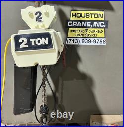 Coffing 2 Ton Electric Chain Hoist, EC-4024-4, 19 FT Lift, 460V, 2 Speed