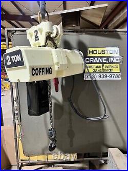 Coffing 2 Ton Electric Chain Hoist, ECT4024, 19 Lift, 460-3-60V, 2 SPD