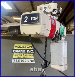 Coffing 2 Ton Electric Chain Hoist, ModelECT4024, 10 Ft Lift, 460/3/60V