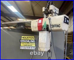 Coffing 2 Ton Electric Chain Hoist, ModelECT4024, 10 Ft Lift, 460/3/60V