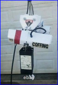 Coffing 2 Ton Electric Chain Hoist With Motorized Trolley 230/460 Volts