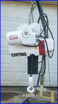 Coffing 2 Ton Electric Chain Hoist With Motorized Trolley 230/460 Volts