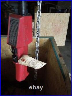 Coffing 5 Ton electric chain hoist with trolley, 230/460 volt, 20 lift chain