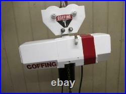 Coffing EC-2016-3 Electric Chain Hoist withTrolley 1 Ton 2000 Lbs 12' Ft. Lift