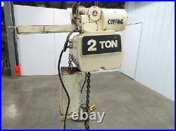 Coffing EC. 4016.3 2 Ton Electric Chain Hoist 16 FPM 18' Lift 3PH Power Trolley