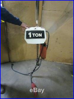 Coffing Ec-2016-1 1 T Ton 2000lbs Electric Chain Hoist 120v 1ph 168 Drop