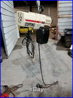 Coffing Electric Chain Hoist 1/2 Ton 15' Lift Item Is In Great Shape