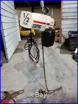 Coffing Electric Chain Hoist 1/2 Ton 15' Lift Item Is In Great Shape