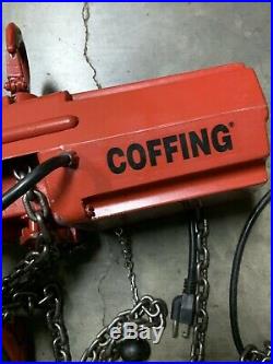 Coffing Electric Chain Hoist 500 lb. Lift Cap. 10' Lift Height