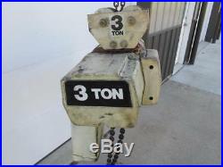 Coffing Electric Overhead Chain Hoist 12' Ft. Lift 3 PH 6000 Lbs withTrolley 3 Ton