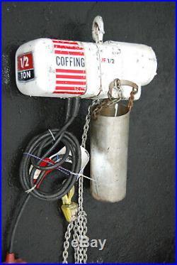 Coffing JF 1/2 Ton Hoist Electric 120/230 Volt Chain Hoist