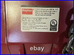 DAYTON 2GXH6 H3 Electric Chain Hoist 4,000 lb Load Capacity 115V 10 ft Hoist Lif