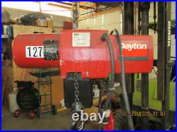 DAYTON 3YB72, 1/4 Ton Electric Chain Hoist, 10' Lift, 16 FPM, 115/230V, #127