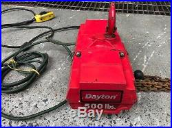 DAYTON 4GU71 Electric Chain Hoist, 500 lb, No Trolley, Free Shipping