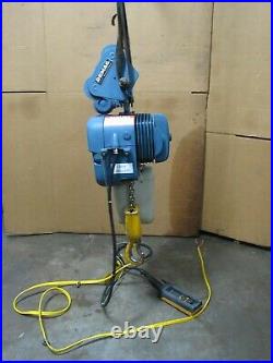 DEMAG ELECTRIC CHAIN HOIST 2 SPEED DUAL VOLTAGE PK5N 1 TON 133DROP With TROLLEY