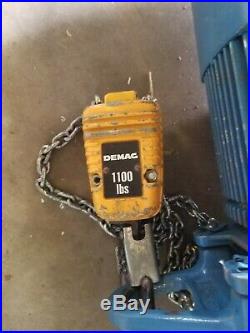 DEMAG dkun 2-250 K V1 F4 460V Electric Chain Hoist 1,100 LBS 13FT