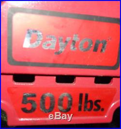 Dayton 1/4 Ton(500LB) Electric Chain Hoist Model2GTD3 20'Lift 115V Single Phase