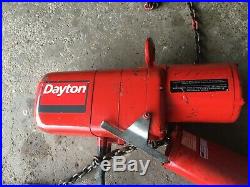 Dayton 1 Ton 1 HP Electric Chain Hoist 3 Phase Mod. 9N100B Industrial USA