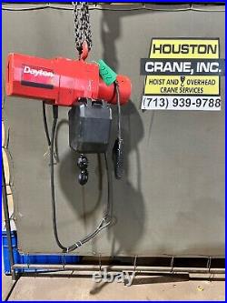 Dayton 1 Ton Electric Chain Hoist, 3YB94, 15 FT Lift, 460-3-60V, TWO SPD