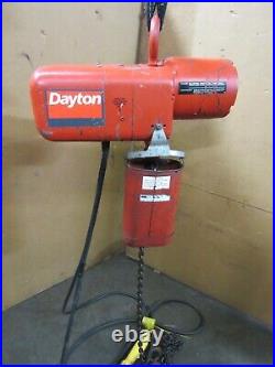 Dayton 1 Ton Electric Chain Hoist 3kr18a 3ph 1725rpm 1hp 230/460v 193drop