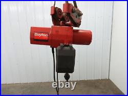 Dayton 3YE18 1 Ton 2000lb Electric Chain Hoist 20' Lift 16FPM 460V 3Ph Trolley