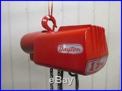 Dayton 3Z372-A Electric Chain Hoist 1 Ton 2000 Lbs 1 PH 10' Ft. Lift (Coffing)