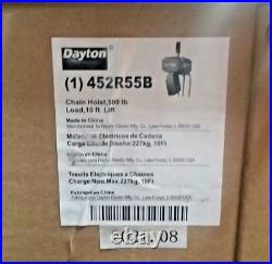 Dayton 452R55B 500 LB 10 FT Lift Electric Chain Hoist