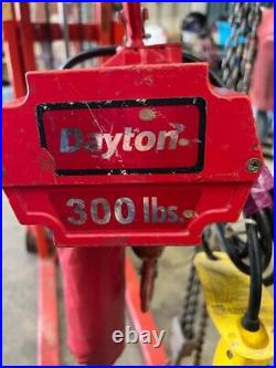 Dayton 4GU70 Electric Chain Hoist 300lb Red
