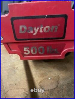 Dayton 4GU71 500lb Electric Hoist Chain with 10' Chain 115 Volts