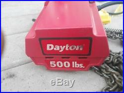 Dayton 4GU71 Dayton Electric Chain Hoist 115 Volt 500 lb. 10 foot Lift FAST SHIP